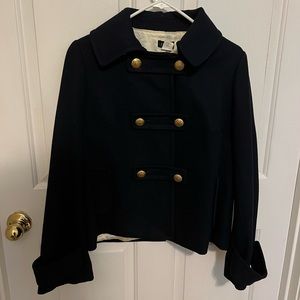 J. Crew Women’s Navy Pea Coat with Gold buttons